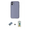 MARSİLYAN™- iPhone 12 Kılıf Yadigar Klasik - Siyah Polymer Nano Ekran Koruyucu + Shine Kamera Lens Koruma Cam - GD