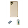 MARSİLYAN™- iPhone 12 Kılıf Yadigar Klasik - Siyah Polymer Nano Ekran Koruyucu + Shine Kamera Lens Koruma Cam - GD