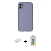 MARSİLYAN™- iPhone 12 Kılıf Yadigar Klasik - Siyah Polymer Nano Ekran Koruyucu + Renkli Kamera Lens Koruma Cam - TU