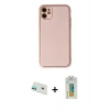 MARSİLYAN™- iPhone 12 Kılıf Yadigar Klasik - Siyah Polymer Nano Ekran Koruyucu + Yeşil Rainbow Kamera Lens Koruma Cam