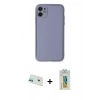 MARSİLYAN™- iPhone 12 Kılıf Yadigar Klasik - Siyah Polymer Nano Ekran Koruyucu + Yeşil Rainbow Kamera Lens Koruma Cam