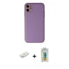 MARSİLYAN™- iPhone 12 Kılıf Yadigar Klasik - Siyah Polymer Nano Ekran Koruyucu + Renkli Kamera Lens Koruma Cam - YL