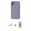 MARSİLYAN™- iPhone 12 Kılıf Yadigar Klasik - Siyah Polymer Nano Ekran Koruyucu + Renkli Kamera Lens Koruma Cam - YL