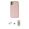 MARSİLYAN™- iPhone 12 Kılıf Yadigar Klasik - Siyah Polymer Nano Ekran Koruyucu + Renkli Kamera Lens Koruma Cam - YL