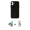 MARSİLYAN™- iPhone 12 Kılıf Yadigar Yansıma Serisi - Şeffaf Pasifik Cam Ekran Koruyucu + Raze Metal Kamera Lens - KI
