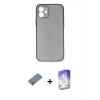 MARSİLYAN™- iPhone 12 Kılıf Yadigar Yansıma Serisi - Siyah Bilvis 5in1 3D Magic Cam Ekran Koruyucu + Metal Kamera Lens Koruma Cam - GD