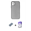 MARSİLYAN™- iPhone 12 Kılıf Yadigar Yansıma Serisi - Siyah Bilvis 5in1 3D Magic Cam Ekran Koruyucu + Shine Kamera Lens Koruma Cam - MI