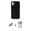 MARSİLYAN™- iPhone 12 Kılıf Yadigar Yansıma Serisi - Siyah Bilvis 5in1 3D Magic Cam Ekran Koruyucu + Shine Kamera Lens Koruma Cam - MI