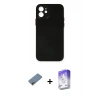 MARSİLYAN™- iPhone 12 Kılıf Yadigar Yansıma Serisi - Siyah Bilvis 5in1 3D Magic Cam Ekran Koruyucu + Shine Kamera Lens Koruma Cam - GD