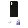 MARSİLYAN™- iPhone 12 Kılıf Yadigar Yansıma Serisi - Siyah Bilvis 5in1 5D Magic Hayalet Cam Ekran Koruyucu + Renkli Kamera Lens Koruma Cam - SI