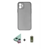 MARSİLYAN™- iPhone 12 Kılıf Yadigar Yansıma Serisi - Siyah Joko Magic 5D Hayalet Cam + Raze Metal Kamera Lens - KI