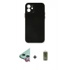 MARSİLYAN™- iPhone 12 Kılıf Yadigar Yansıma Serisi - Siyah Joko Magic 5D Hayalet Cam + Raze Metal Kamera Lens - KI