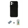 MARSİLYAN™- iPhone 12 Kılıf Yadigar Yansıma Serisi - Siyah Polymer Nano Ekran Koruyucu + Metal Kamera Lens Koruma Cam - GD