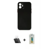 MARSİLYAN™- iPhone 12 Kılıf Yadigar Yansıma Serisi - Siyah Polymer Nano Ekran Koruyucu + Kamera Lens Koruma Cam - SF