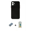 MARSİLYAN™- iPhone 12 Kılıf Yadigar Yansıma Serisi - Siyah Polymer Nano Ekran Koruyucu + Shine Kamera Lens Koruma Cam - GD