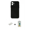 MARSİLYAN™- iPhone 12 Kılıf Yadigar Yansıma Serisi - Siyah Polymer Nano Ekran Koruyucu + Renkli Kamera Lens Koruma Cam - YL