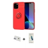 MARSİLYAN™- iPhone 12 Kılıf Yankı Form Prime - Şeffaf Pasifik Cam Ekran Koruyucu + Rainbow Kamera Lens Koruma Cam - MR