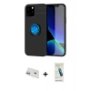 MARSİLYAN™- iPhone 12 Kılıf Yankı Form Prime - Şeffaf Pasifik Cam Ekran Koruyucu + Rainbow Kamera Lens Koruma Cam - MR