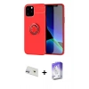 MARSİLYAN™- iPhone 12 Kılıf Yankı Form Prime - Siyah Bilvis 5in1 3D Magic Cam Ekran Koruyucu + Rainbow Kamera Lens Koruma Cam - MR