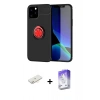 MARSİLYAN™- iPhone 12 Kılıf Yankı Form Prime - Siyah Bilvis 5in1 3D Magic Cam Ekran Koruyucu + Renkli Kamera Lens Koruma Cam - SI