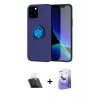 MARSİLYAN™- iPhone 12 Kılıf Yankı Form Prime - Siyah Bilvis 5in1 5D Magic Hayalet Cam Ekran Koruyucu + Kamera Lens Koruma Cam - SF