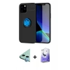 MARSİLYAN™- iPhone 12 Kılıf Yankı Form Prime - Siyah Bilvis 5in1 5D Magic Hayalet Cam Ekran Koruyucu + Raze Metal Kamera Lens - MI
