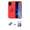 MARSİLYAN™- iPhone 12 Kılıf Yankı Form Prime - Siyah Bilvis 5in1 5D Magic Hayalet Cam Ekran Koruyucu + Metal Kamera Lens Koruma Cam - MI