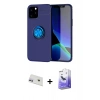 MARSİLYAN™- iPhone 12 Kılıf Yankı Form Prime - Siyah Bilvis 5in1 5D Magic Hayalet Cam Ekran Koruyucu + Rainbow Kamera Lens Koruma Cam - MR