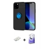 MARSİLYAN™- iPhone 12 Kılıf Yankı Form Prime - Siyah Bilvis 5in1 5D Magic Hayalet Cam Ekran Koruyucu + Renkli Kamera Lens Koruma Cam - SI