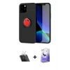 MARSİLYAN™- iPhone 12 Kılıf Yankı Form Prime - Siyah Bilvis 5in1 5D Magic Hayalet Cam Ekran Koruyucu + Şeffaf Kamera Lens Koruma Cam