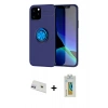 MARSİLYAN™- iPhone 12 Kılıf Yankı Form Prime - Siyah Polymer Nano Ekran Koruyucu + Rainbow Kamera Lens Koruma Cam - MR