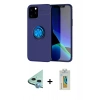 MARSİLYAN™- iPhone 12 Kılıf Yankı Form Prime - Siyah Polymer Nano Ekran Koruyucu + Raze Metal Kamera Lens - MI