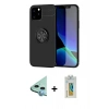 MARSİLYAN™- iPhone 12 Kılıf Yankı Form Prime - Siyah Polymer Nano Ekran Koruyucu + Raze Metal Kamera Lens - MI