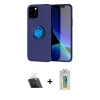 MARSİLYAN™- iPhone 12 Kılıf Yankı Form Prime - Siyah Polymer Nano Ekran Koruyucu + Kamera Lens Koruma Cam - SF