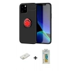 MARSİLYAN™- iPhone 12 Kılıf Yankı Form Prime - Siyah Polymer Nano Ekran Koruyucu + Renkli Kamera Lens Koruma Cam - TU