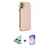 MARSİLYAN™- iPhone 12 Kılıf Yankı Serisi - Siyah Bilvis 5in1 3D Magic Cam Ekran Koruyucu + Raze Metal Kamera Lens - MI