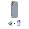 MARSİLYAN™- iPhone 12 Kılıf Yankı Serisi - Siyah Bilvis 5in1 3D Magic Cam Ekran Koruyucu + Raze Metal Kamera Lens - MI