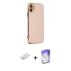 MARSİLYAN™- iPhone 12 Kılıf Yankı Serisi - Siyah Bilvis 5in1 3D Magic Cam Ekran Koruyucu + Renkli Kamera Lens Koruma Cam - SI