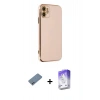 MARSİLYAN™- iPhone 12 Kılıf Yankı Serisi - Siyah Bilvis 5in1 3D Magic Cam Ekran Koruyucu + Shine Kamera Lens Koruma Cam - SABE