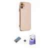 MARSİLYAN™- iPhone 12 Kılıf Yankı Serisi - Siyah Bilvis 5in1 5D Magic Hayalet Cam Ekran Koruyucu + Metal Kamera Lens Koruma Cam - MI