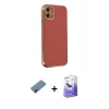 MARSİLYAN™- iPhone 12 Kılıf Yankı Serisi - Siyah Bilvis 5in1 5D Magic Hayalet Cam Ekran Koruyucu + Metal Kamera Lens Koruma Cam - MI
