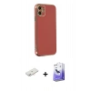 MARSİLYAN™- iPhone 12 Kılıf Yankı Serisi - Siyah Bilvis 5in1 5D Magic Hayalet Cam Ekran Koruyucu + Renkli Kamera Lens Koruma Cam - YL