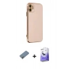 MARSİLYAN™- iPhone 12 Kılıf Yankı Serisi - Siyah Bilvis 5in1 5D Magic Hayalet Cam Ekran Koruyucu + Shine Kamera Lens Koruma Cam - GI