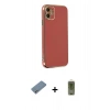 MARSİLYAN™- iPhone 12 Kılıf Yankı Serisi - Siyah Joko Magic 5D Hayalet Cam + Gümüş Shine Kamera Lens Koruma Cam