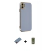 MARSİLYAN™- iPhone 12 Kılıf Yankı Serisi - Siyah Joko Magic 5D Hayalet Cam + Metal Kamera Lens Koruma Cam - KI