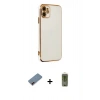 MARSİLYAN™- iPhone 12 Kılıf Yankı Serisi - Siyah Joko Magic 5D Hayalet Cam + Metal Kamera Lens Koruma Cam - KI
