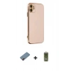 MARSİLYAN™- iPhone 12 Kılıf Yankı Serisi - Siyah Joko Magic 5D Hayalet Cam + Metal Kamera Lens Koruma Cam - KI