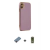 MARSİLYAN™- iPhone 12 Kılıf Yankı Serisi - Siyah Joko Magic 5D Hayalet Cam + Metal Kamera Lens Koruma Cam - KI