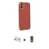 MARSİLYAN™- iPhone 12 Kılıf Yankı Serisi - Siyah Joko Magic 5D Hayalet Cam + Rainbow Kamera Lens Koruma Cam - MR