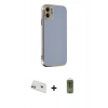 MARSİLYAN™- iPhone 12 Kılıf Yankı Serisi - Siyah Joko Magic 5D Hayalet Cam + Rainbow Kamera Lens Koruma Cam - MR
